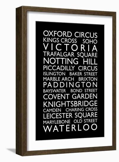 London Bus Roll (Bus Blind)-Michael Tompsett-Framed Art Print