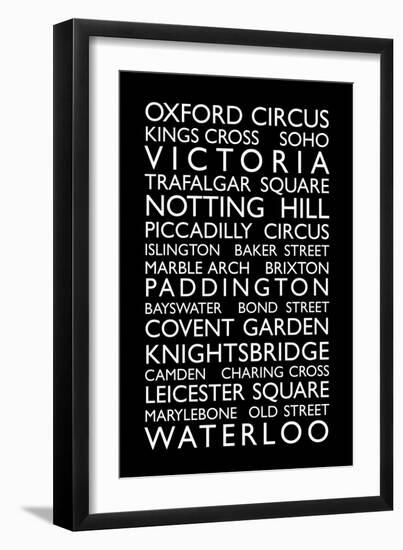 London Bus Roll (Bus Blind)-Michael Tompsett-Framed Art Print