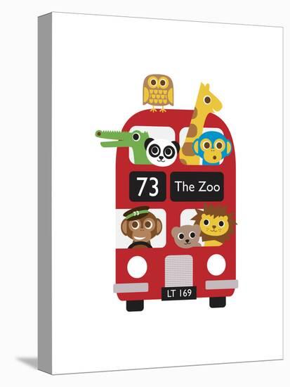 London Bus Zoo-Dicky Bird-Stretched Canvas