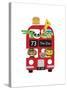 London Bus Zoo-Dicky Bird-Stretched Canvas