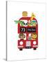London Bus Zoo-Dicky Bird-Stretched Canvas