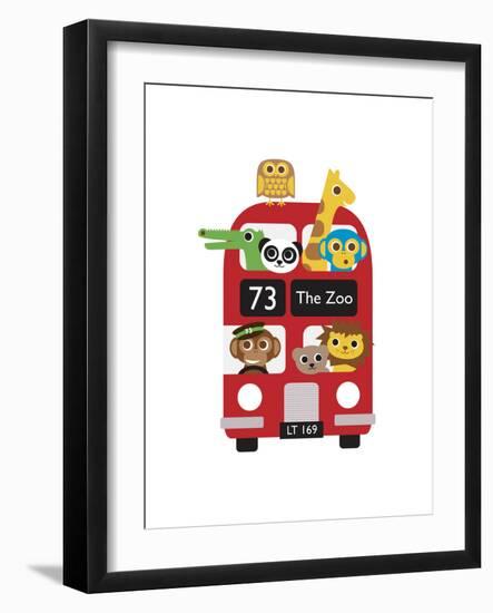 London Bus Zoo-Dicky Bird-Framed Premium Giclee Print