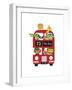 London Bus Zoo-Dicky Bird-Framed Premium Giclee Print
