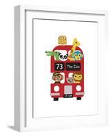 London Bus Zoo-Dicky Bird-Framed Giclee Print