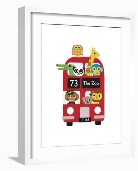 London Bus Zoo-Dicky Bird-Framed Giclee Print
