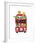 London Bus Zoo-Dicky Bird-Framed Giclee Print