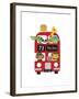 London Bus Zoo-Dicky Bird-Framed Giclee Print