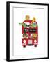 London Bus Zoo-Dicky Bird-Framed Giclee Print