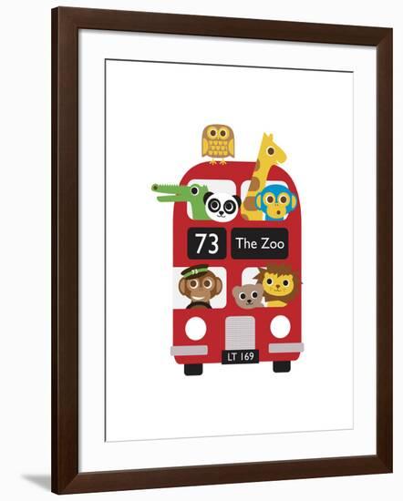 London Bus Zoo-Dicky Bird-Framed Giclee Print