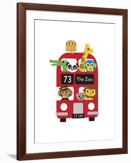 London Bus Zoo-Dicky Bird-Framed Giclee Print