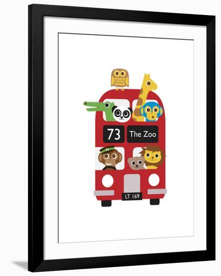 London Bus Zoo-Dicky Bird-Framed Giclee Print