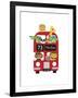 London Bus Zoo-Dicky Bird-Framed Giclee Print