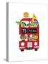 London Bus Zoo-Dicky Bird-Stretched Canvas