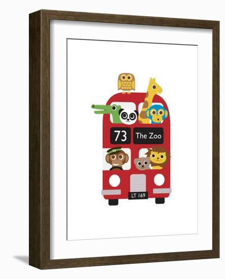 London Bus Zoo-Dicky Bird-Framed Art Print