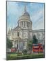 London Buses and St Paul's, Summer Afternoon, 2014-Peter Brown-Mounted Giclee Print