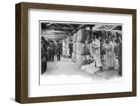 London - Buyers Sampling Wool at London Docks-null-Framed Photographic Print