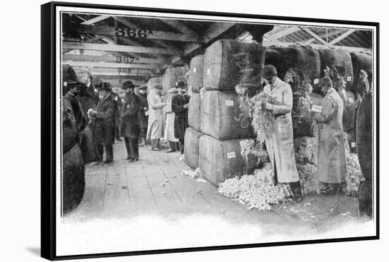 London - Buyers Sampling Wool at London Docks-null-Framed Stretched Canvas