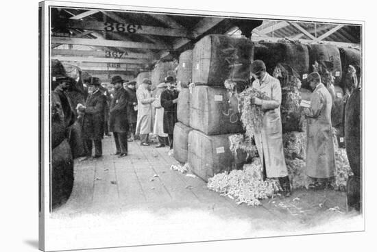 London - Buyers Sampling Wool at London Docks-null-Stretched Canvas