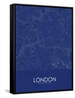 London, Canada Blue Map-null-Framed Stretched Canvas