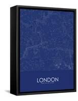 London, Canada Blue Map-null-Framed Stretched Canvas