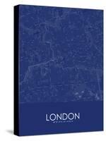 London, Canada Blue Map-null-Stretched Canvas