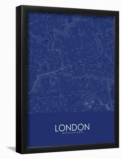 London, Canada Blue Map-null-Framed Poster