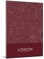 London, Canada Red Map-null-Mounted Poster