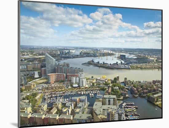 London, Canary Wharf, London Skyline Towards Poplar Wharf and Marina, O2 Arena,, England-Jane Sweeney-Mounted Photographic Print