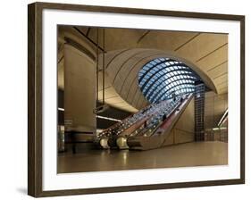 London Canary Wharf Tube Station as Part of the Jubilee Line Extension Was Designed by Norman Foste-David Bank-Framed Photographic Print