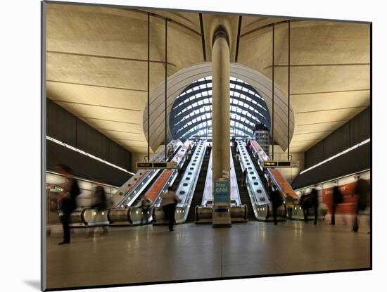 London Canary Wharf Tube Station as Part of the Jubilee Line Extension Was Designed by Norman Foste-David Bank-Mounted Photographic Print