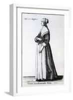 London Citizen's Daughter, 1643 (Etching)-Wenceslaus Hollar-Framed Giclee Print