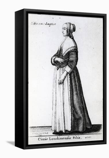 London Citizen's Daughter, 1643 (Etching)-Wenceslaus Hollar-Framed Stretched Canvas