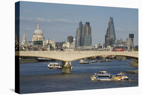 London City Skyline 1-Charles Bowman-Stretched Canvas