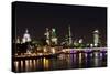 London City Skyline at Night-MikeCphoto-Stretched Canvas