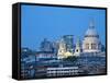 London, City Skyline Looking Towards St Paul's Cathedral at Twilight, England-Jane Sweeney-Framed Stretched Canvas