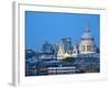 London, City Skyline Looking Towards St Paul's Cathedral at Twilight, England-Jane Sweeney-Framed Photographic Print