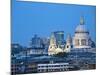 London, City Skyline Looking Towards St Paul's Cathedral at Twilight, England-Jane Sweeney-Mounted Photographic Print