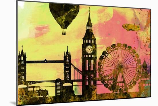 London City Skyline-NaxArt-Mounted Art Print