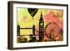 London City Skyline-NaxArt-Framed Premium Giclee Print