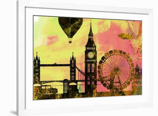 London City Skyline-NaxArt-Framed Premium Giclee Print