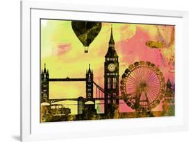 London City Skyline-NaxArt-Framed Premium Giclee Print