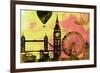 London City Skyline-NaxArt-Framed Premium Giclee Print