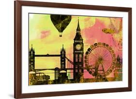 London City Skyline-NaxArt-Framed Premium Giclee Print