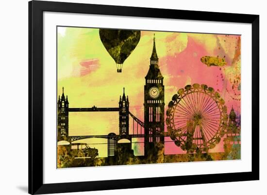 London City Skyline-NaxArt-Framed Premium Giclee Print