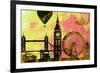 London City Skyline-NaxArt-Framed Premium Giclee Print
