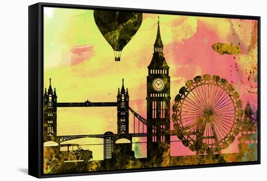 London City Skyline-NaxArt-Framed Stretched Canvas