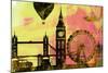 London City Skyline-NaxArt-Mounted Art Print