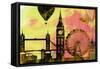 London City Skyline-NaxArt-Framed Stretched Canvas