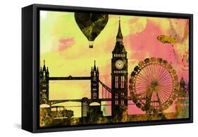 London City Skyline-NaxArt-Framed Stretched Canvas