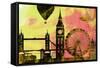 London City Skyline-NaxArt-Framed Stretched Canvas